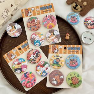 Original Homemade Barka Pibala Valley Badge Cute Cartoon Capybara Valley Seed Sanrio Set of 4