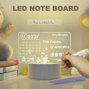 3 Styles Rewritable Note Board Led Table Lamp Calendar Creative Mesage Board Led Night Light with Pen Usb Atmosphere Bedside Lamp Childrens Gift