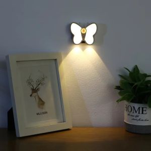 Butterfly Motion Sensor Night Light LED Under Cabinet Lights Rechargeable Lamp for Closet Wardrobe Stair Bedroom Kitchen Decor