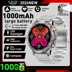 LIGE | LIGE Military For T-Rex 3 Ultra Smart Watch 1000mAh Battery Men Outdoor Long Standby IP68 Waterproof Sports BT Call Smartwatch
