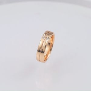 Hyl Jewelry 172J Cincin Titanium Wanita Emas Muda Anti Karat Asli Silver Emas Couple Dewasa Dan Luntur Logam Asesoris