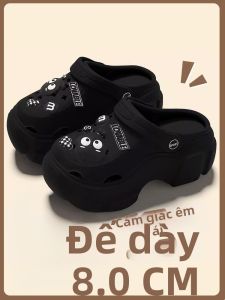 FZT | Dép Biển Đen Chống Trượt Đế Dày Nâng Cao Bán Mở Ngón