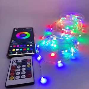 USB Christmas Ambient Light LED Fairy Curtain String Lamp APP Control for Birthday Party Garland Xmas Tree Bedroom Holiday Decor