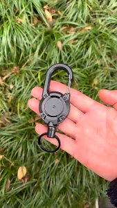 Easy Pull Wire Rope Buckle Key Storabge Ring Elastic Anti Lost Belt Buckle Outdoor Backpack Retractable Rope Carabiner Protable