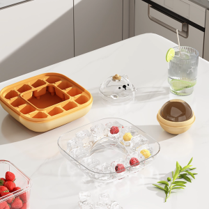 New Food Grade Ice Cube Tray Cetakan Es 12 Lubang Bulat Kotak