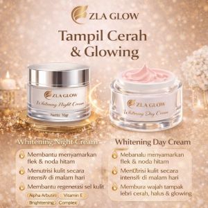 Whithening Cream Glowing ZLA GLOW PAKET BUNDEL SET 2 IN 1 step 1