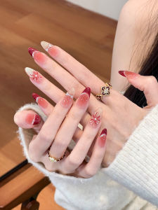 Premium Red Fireworks Cat Eye Medium-Long Nails