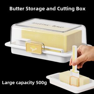 Butter Storage Box Cheese Cutting Partitioned Refrigerator Special Storage Box ness Preservation Box Nordic Style ABS Material