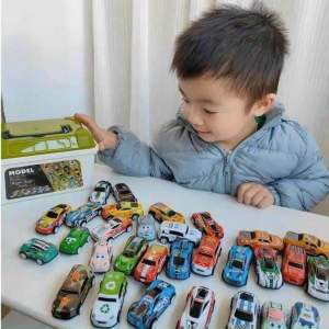 Sét 30 xe Ô Tô Đồ Chơi Hợp Kim Cho Bé (Tặng Thùng Nhựa). Xe Đua Chạy Đà Chất Liệu Hợp Kim