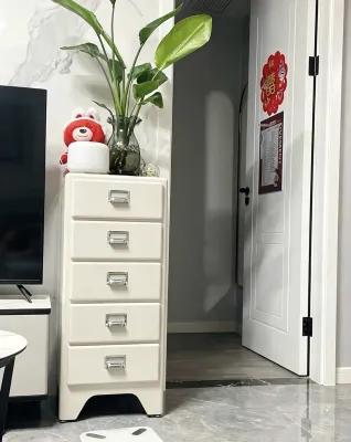 Retro Japanese Style Metal Drawer Cabinet Stainless Steel Surface Storage Cabinet Eco-friendly Dining Room Sideboard