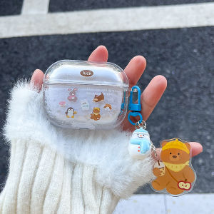 KAQI | Kaiqi Silicone Protective Case For Apple Airpods Pro 2 AirPods 3 AirPods 4 Transparent Anti-fall Pendant Female Model Bluetooth