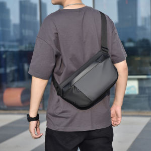 Mens Casual Sports Crossbody Bag Large Capacity Fashionable Multi-Functional Chest Bag Mailman Bag Leisure Backpack