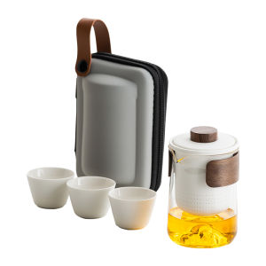 BUZHUO | Portable Travel Tea Set One Pot Three Cups