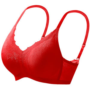 miiow | Wireless Lace Bra Women Summer Small Chest Gathered Look Big Seamless Breathable Comfortable Lift Anti-Sagging Beautiful Back Bra