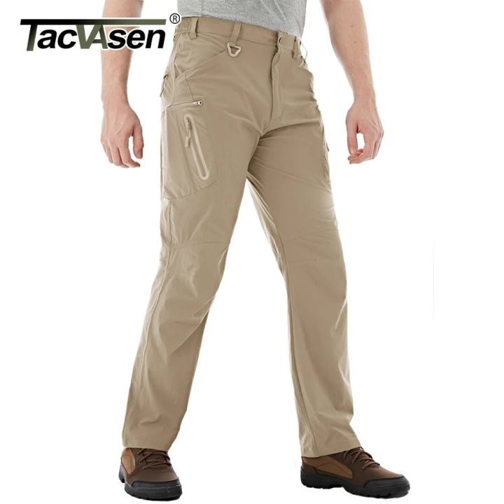 TACVASEN Summer Lightweight Men's Tactical Pants Quick-Dry Water ...