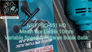 MESIN BOR TANGAN LISTRIK 10 MM NRT-PRO 451 HD BOLAK BALIK DAN VARIABLE SPEED 10MM 451HD