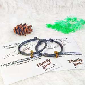 Gelang Couple Inisial Bronze | Gelang Huruf Bronze | Gelang Tali Vintage
