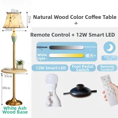 American Style Luxury Ceramic Table Lamp Nordic Simple Warm Stand up Bedroom Night Light Marriage Decoration Remote Control Lamp