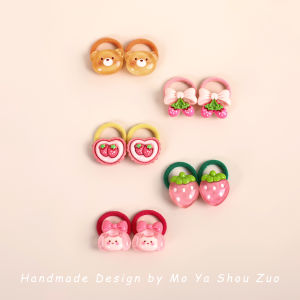 Durable Childrens Hair Ties Cartoon Crystal Butterfly Knots Small Size Elastic Bands Baby Hair Ropes Kids Hair Accessories