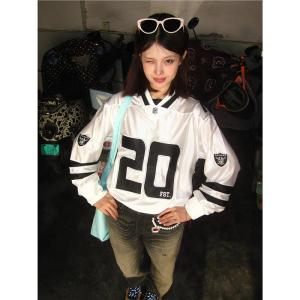 Áo Thun Dài Tay Cổ Chữ V Dáng Rộng Phong Cách Mỹ Cổ Điển Dành Cho Nam Và Nữ Mùa Thu Màu Tương Phản in Chữ Thường Ngày