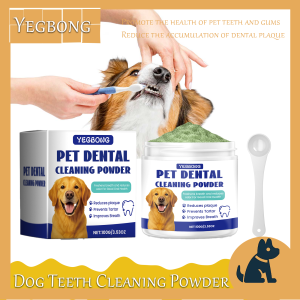 Yegbong 100g Dog Teeth Cleaning Powder Oral Odor Remover Bad Breath Freshener | Pet Dental Care Tartar Control Gentle Gum