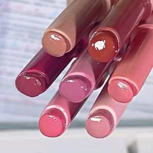 Herorange Focusing Lipstick Fine Tube Moisture Mirror Bubble Lip Gloss Long-lasting Color Lipstick Hydrating Lip Tint