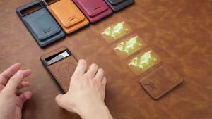 Ốp Điện Thoại Google Pixel Tích Hợp Sạc Không Dây SUTENI Chất Liệu Giả Da Có Nam Châm Giữ Thẻ Chức Năng Đứng - Tương Thích Với 10 Pro XL 9 8A 7 6
