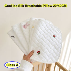 Cool Pillow for Baby Ice Silk Infant Anti-spitting Milk Cushion Embroidery Pillowcase Pillow Cover