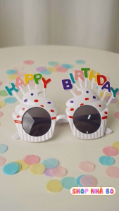 Mắt Kính Nhựa Sinh Nhật Mắt Kính Happy Birthday Nhà Bo Hình Bánh Kem Đủ Màu