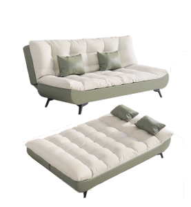 SUNNY Foldable Sofa Bed Lazy Sofa Multifunctional Sofa Folding Sofa With Pillow White/Green Sofa Chair Adjustable Sofa