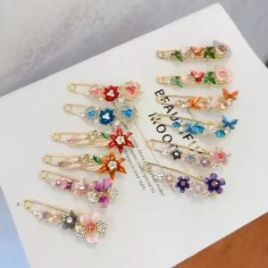 Ghim cài áo đính Hoa kim loại màu sắc tươi đẹp sang trọng thời trang tiện dụng cho nữ