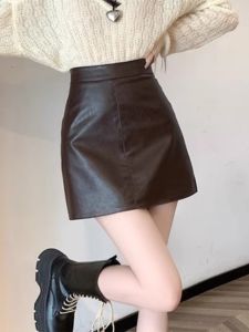 Váy Ngắn Ôm Sát Màu Trơn Cạp Cao Cho Nữ Váy Ngắn Nửa Thân Váy Ngắn Thường Ngày Mùa Xuân 2025 Váy Ngắn Dáng Chữ a