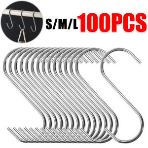50Pcs Stainless Steel S-Shape Hooks / Multi-function Hanging Hook