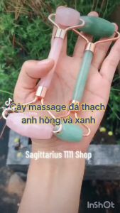 Cây lăn massage mặt đá thạch anh mát lạnh tự nhiên