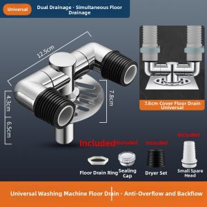 SUNINLIFE | Anti-Odor Overflow Prevention Drain Adapter Three-way Splitter