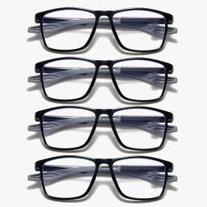 4PCS Sport Reading Glasses Ultralight Anti-blue Light Presbyopia Eyeglasses Women Men Far Sight Optical Eyewear Diopters