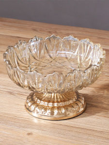 ชามผลไม้คริสตัลสไตล์ยุโรปหรูหราสำหรับตกแต่งบ้าน ชามขนม ชามผลไม้สูงสุดหรูหราสำหรับใช้ในบ้าน