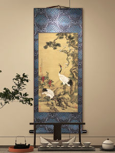 New Chinese Style Living Room Decorative Painting Vertical Scroll Zen Garden Calligraphy Artwork Tea Room Wall Hanging Scroll