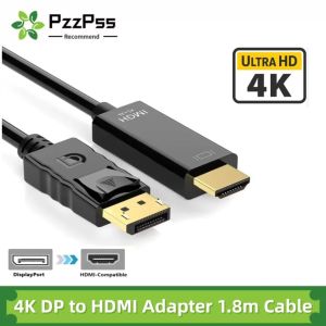 1.8M DP to HDMI Adapter Cable 4K 2K Ultra HD DisplayPort to HDMI Converter for PC Laptop TV Monitor Projector