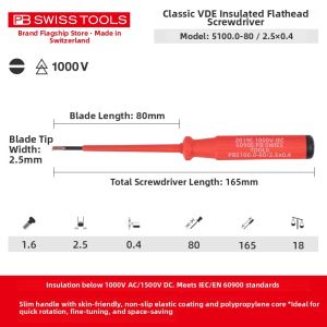 PB Swiss Tools | Imported Insulated VDE Certified Screwdriver Cross Slot Phillips Multi-use