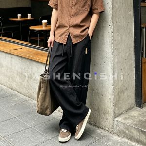YASHENQISHI | Quần Tây Mỏng Thoáng Hơi Phong Cách Cổ Điển Tencel Linen Slim Fit