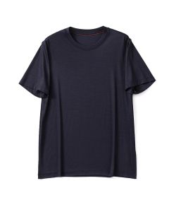 Limited Edition Luxury Mens Short Sleeve T-Shirt Pure Wool round Neck Summer Fashion Urban Style Sweat Wicking Standard Fit