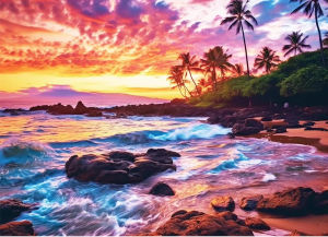 500/1000 Piece Beach Sunset Paper Jigsaw Puzzle for Adult Landscape Puzzle Educationa Toy Challenging Game Nights Fun