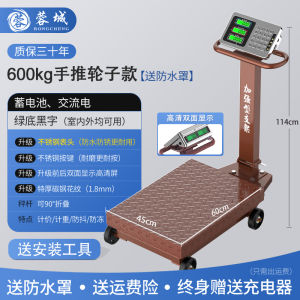 Rongcheng Large Electronic Scale Commercial 300kg Weighing Platform Scale 600kg Foldable Wheel of Trolley Loadmeter Electronic Scale