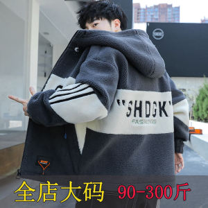 เสื้อโค้ทขนแกะเสื้อแจ็คเก็ตบุนวมมีฮู้ดทรงหลวมสไตล์เกาหลีแบบใหม่ฤดูหนาวสำหรับผู้ชายเสื้อผ้าฝ้ายผู้ชายอินเทรนด์สำหรับนักเรียนไซส์ใหญ่พิเศษ