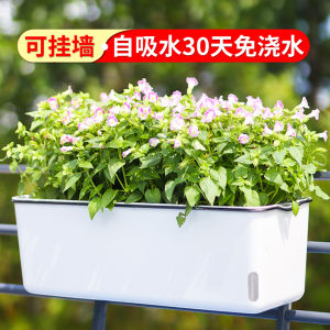 Bean Bag Flower Pot Automatic Water Feeding Large Plastic Vegetable Planting Handy Gadget Family Balcony Hanging Flower Pot Rectangular Horun Basin