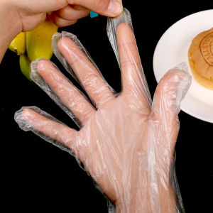 【On Sale】100Pcs/Pack High Quality Disposable Plastic Gloves for Food Cleaning Cooking