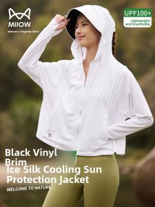 MiiOW | Womens Ice Silk Cloak UV Protection Clothing Thin Breathable Summer Anti-Uv Short Outerwear Nylon Spandex Blend Long Sleeve Zipper