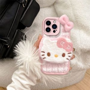 Kitty Cat Doll Huawei Mate60 Phone Case Plush Full Cover Porsche Design Womens Style Cute Fashionable Silicone Furry Shell