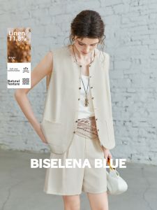 BEIQIANI | Elegant Linen Vest New Casual Top